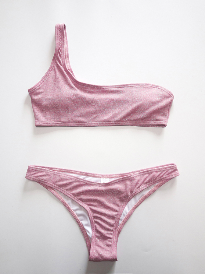 Glitter Off Shoulder High Waist Lurex Bikini Manufacturer