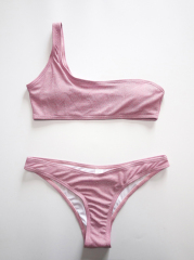 Glitter Off Shoulder High Waist Lurex Bikini Manufacturer