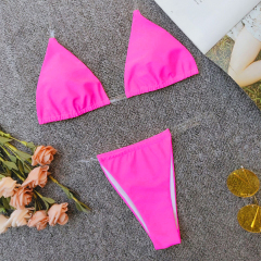 Two Pieces Rose Red Beachwear with See Through Straps Wholesale