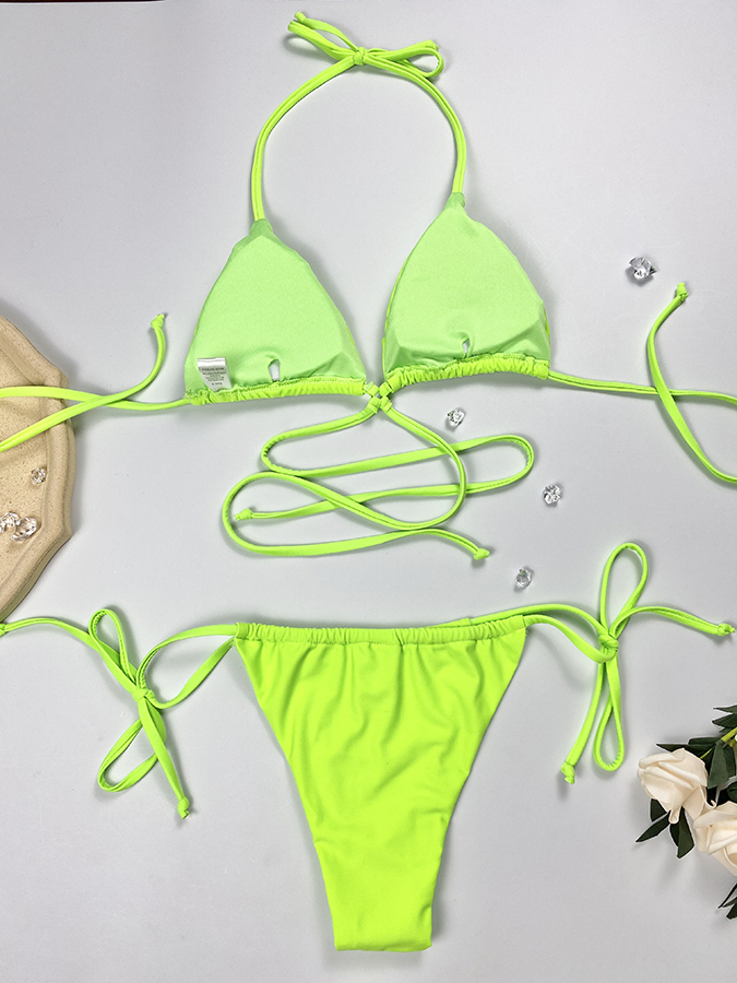 Fluorescent Green Bandage Beach Bathing Suit Factory