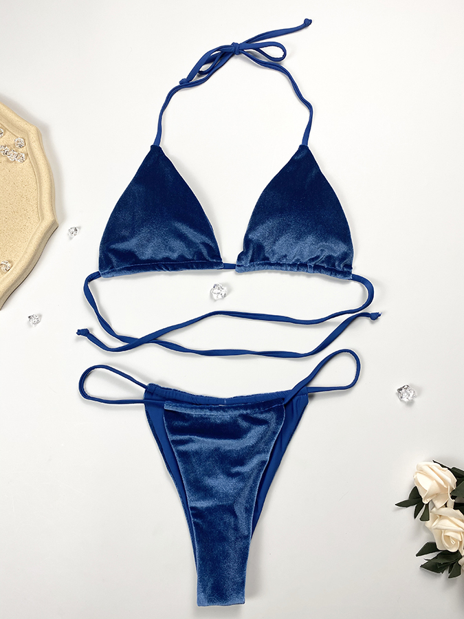 Blue Velvet Micro Beach Bikini Manufacturer