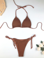 Elastic Black Lace Up Beachwear Bikini Custom