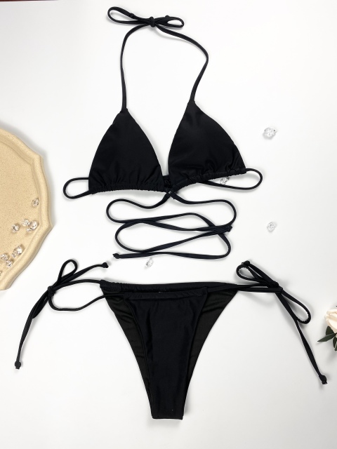 Elastic Black Swimming Bikini Wholesale