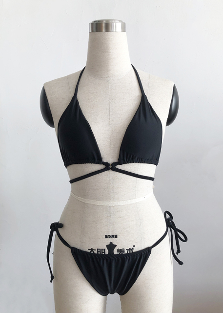 Elastic Black Swimming Bikini Wholesale