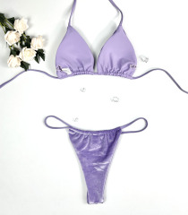 Purple Velvet 2 Pieces Micro Swimwear Factory