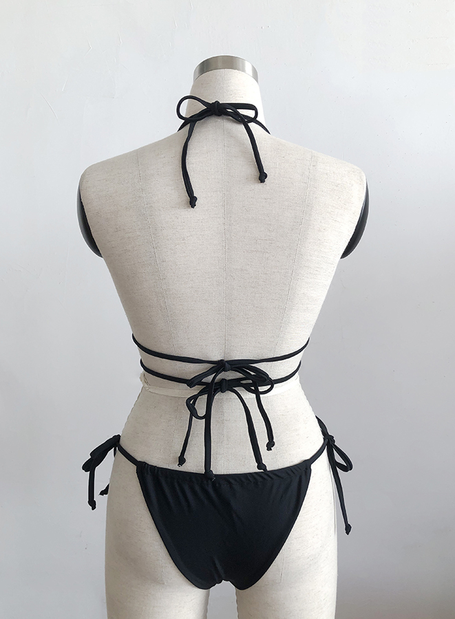 Elastic Black Swimming Bikini Wholesale