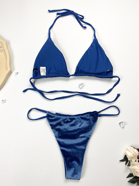 Blue Velvet Micro Beach Bikini Manufacturer