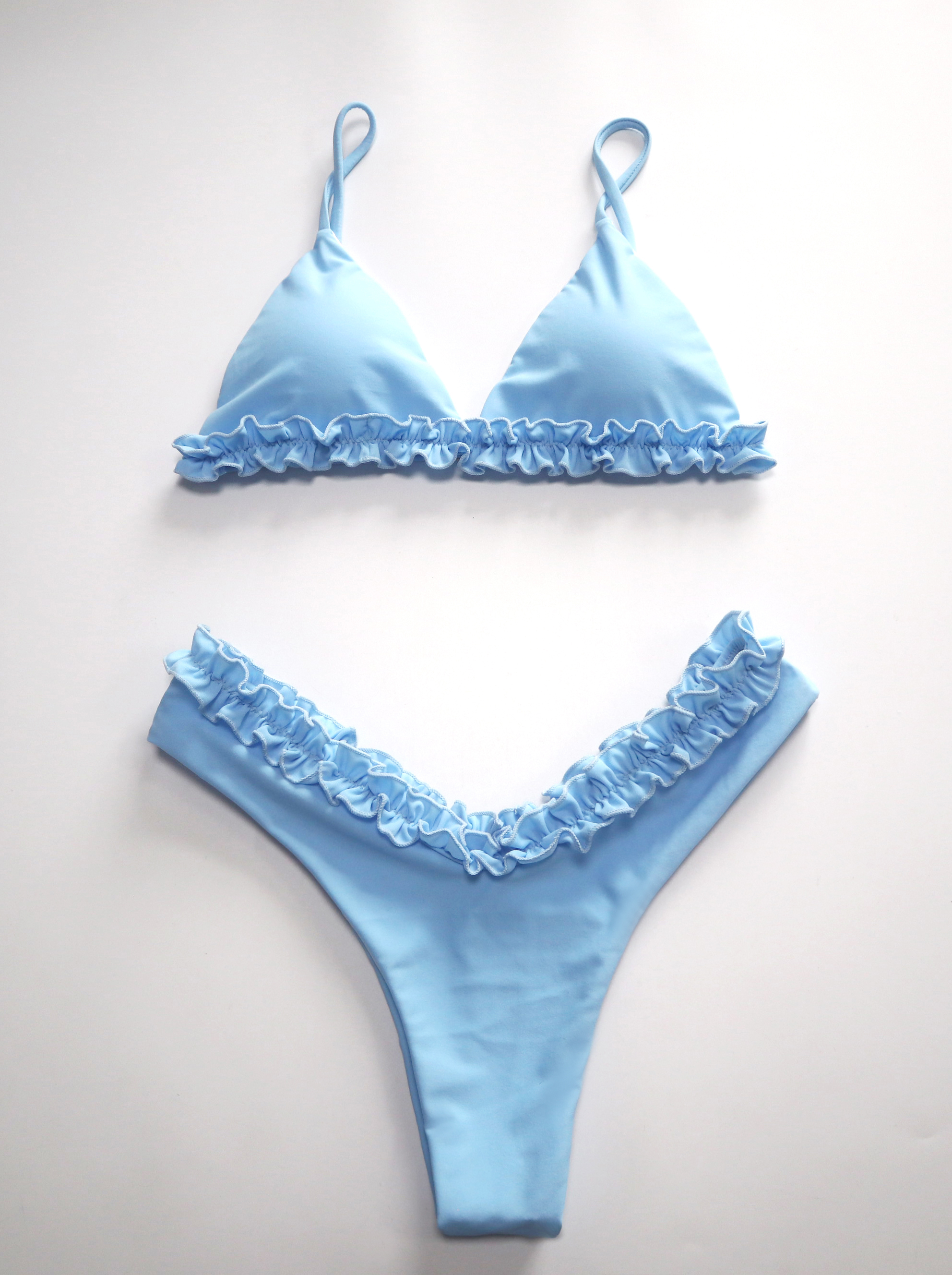 Cute Ruffle Two Piece Triangle Swimwear Factory