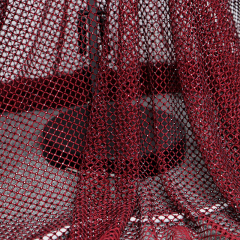 SS10 Dark Red Rhinestone Net Fabric Wholesale