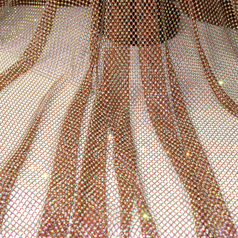 SS10 Bedazzled Rhinestone Net Fabric Custom