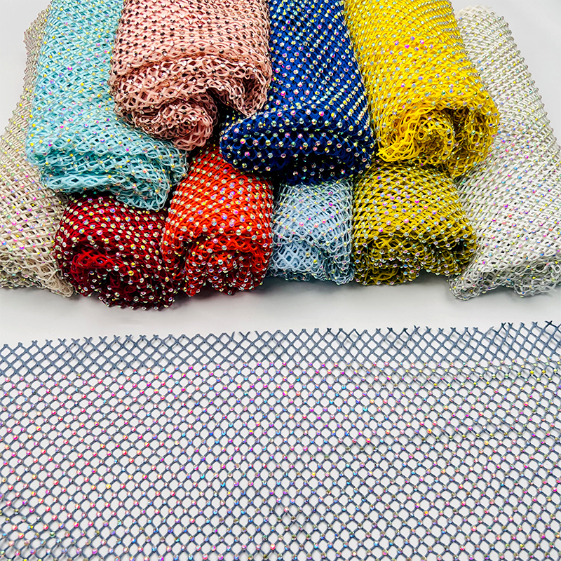 SS10 Bedazzled Rhinestone Net Fabric Custom