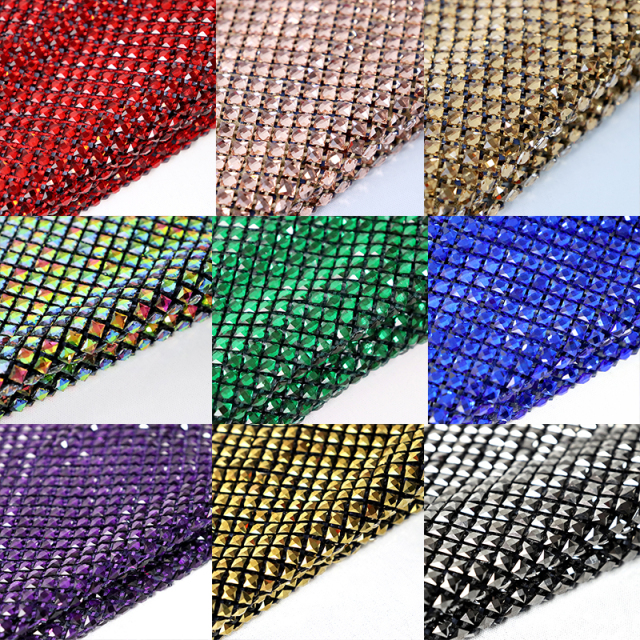 Luxury Square Crystal Glass Netting Fabric Supplier