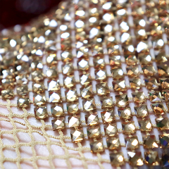 Luxury Square Crystal Glass Netting Fabric Supplier