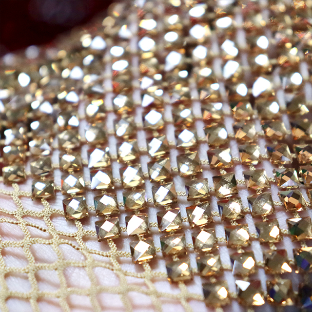 Luxury Square Crystal Glass Netting Fabric Supplier