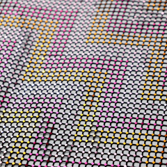 Glitter Square Shaped Metallic Black Net Fabric Custom