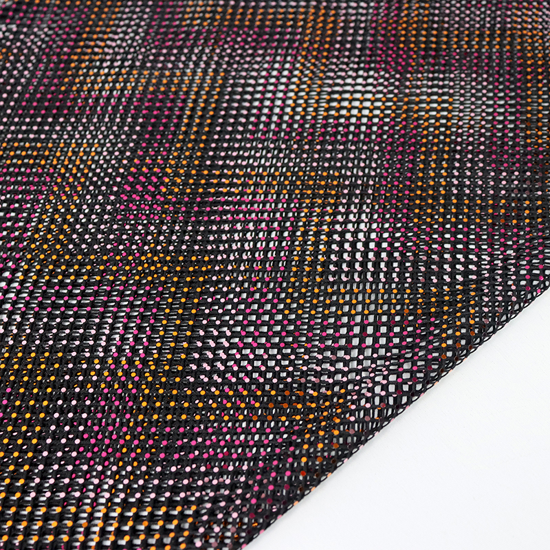 Bling Round Shaped Sequin Metal Black Mesh Fabric Manufacturer