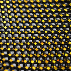 Sparkling Golden Square Shaped Sequin Metal Net Fabric Factory