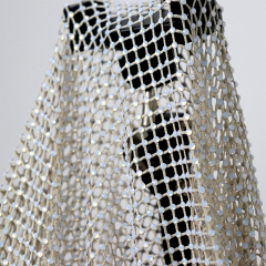 SS10 Light Apricot Diamante Diamond Mesh Fabric Factory
