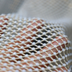 SS10 Light Apricot Diamante Diamond Mesh Fabric Factory