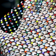 SS10 Black Crystal Mesh Fabric Factory