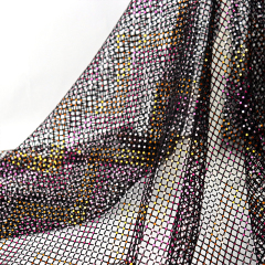 Bling Round Shaped Sequin Metal Black Mesh Fabric Manufacturer