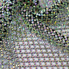 SS10 Hotfix Full Rhinestone Black Net Fabric Exporter