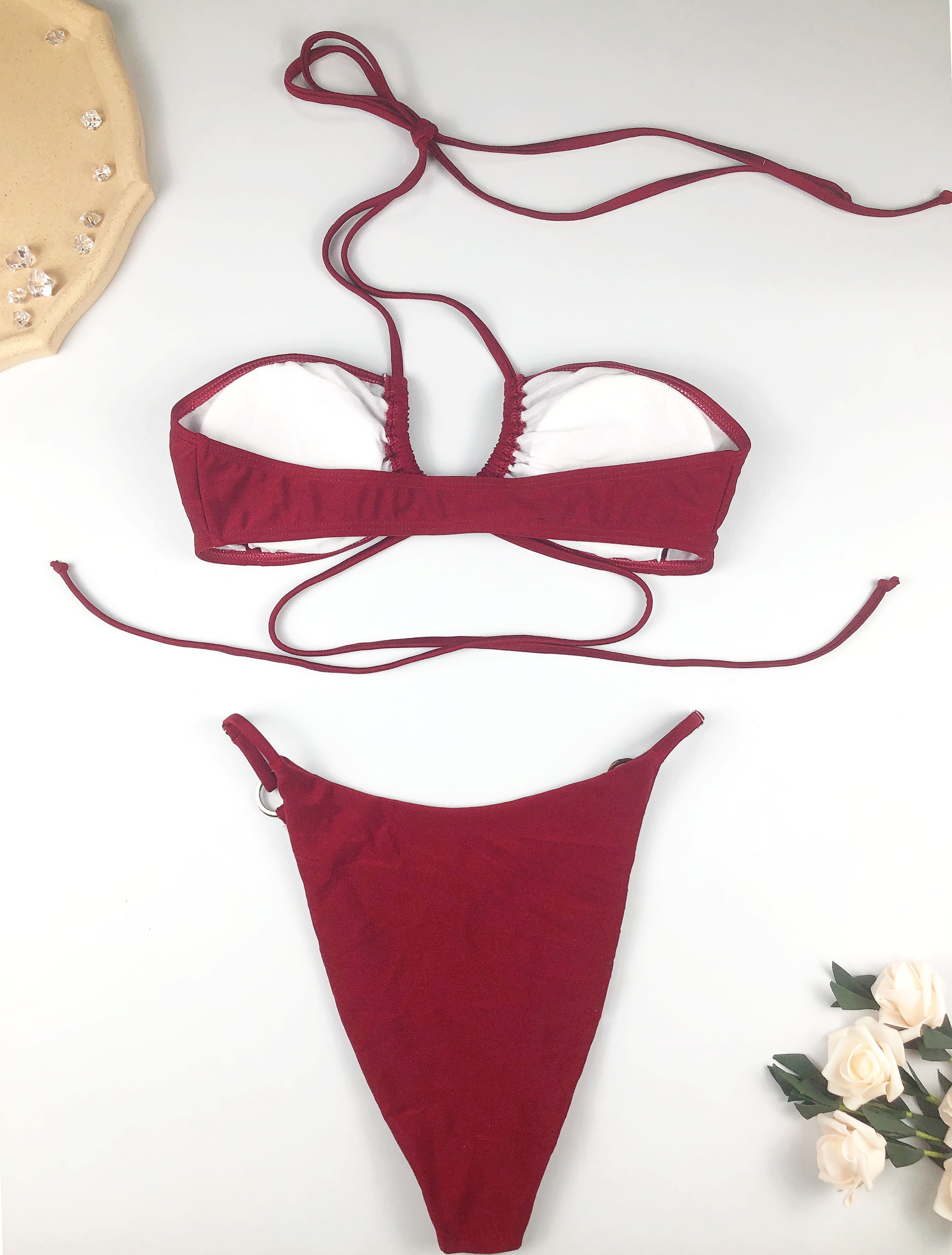 Halter Bandage Design Swimming Bathing Suit Factory