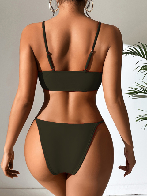 Lace Up Design Two Pieces Triangle Swimwear Supplier