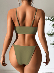 Lace Up Design Two Pieces Triangle Swimwear Supplier