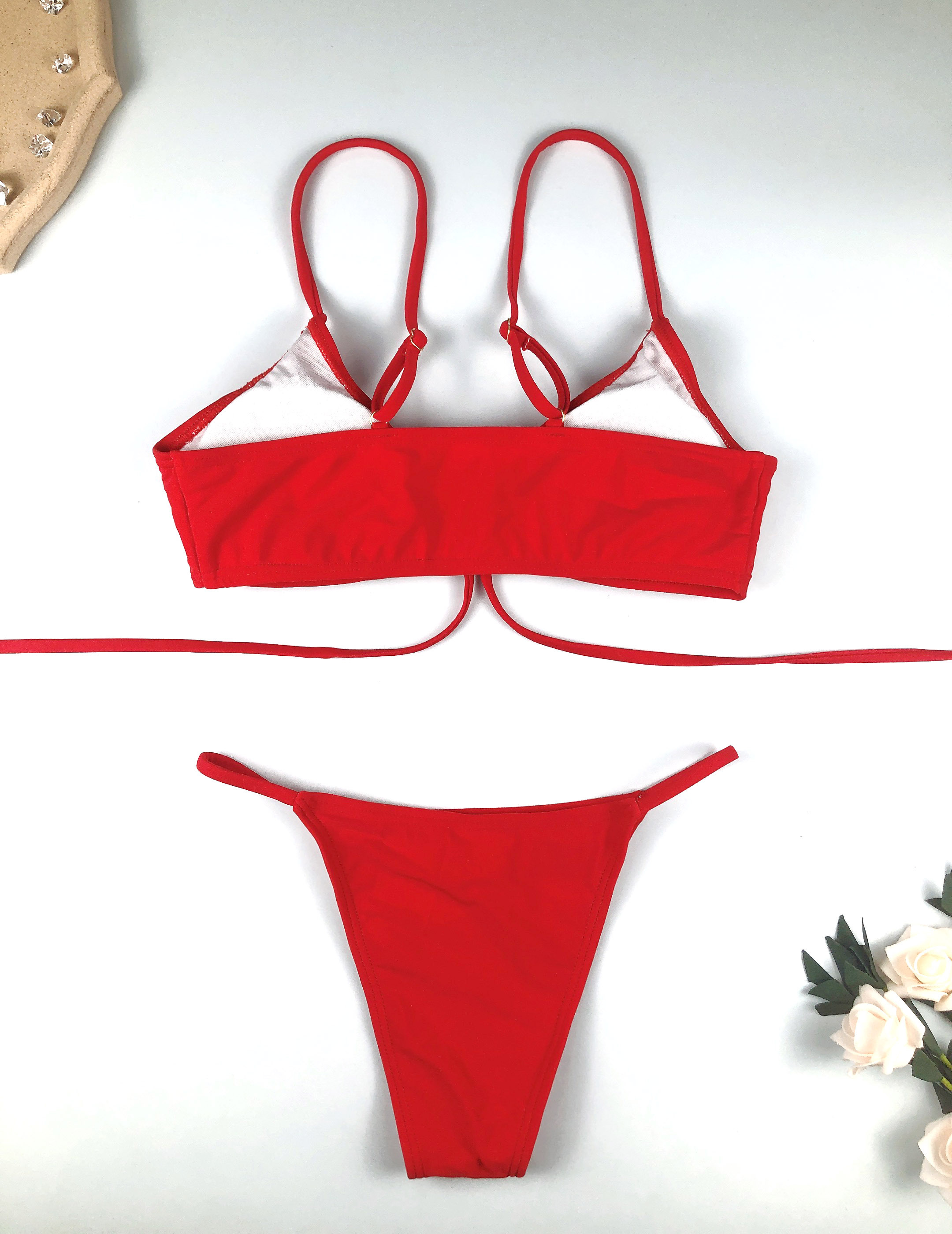 Lace Up Design Two Pieces Triangle Swimwear Supplier