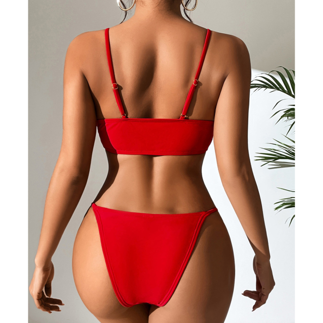Lace Up Design Two Pieces Triangle Swimwear Supplier
