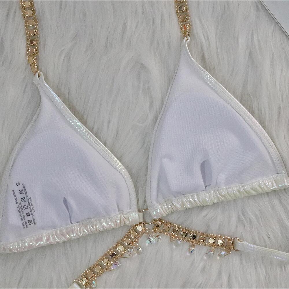 Gradient Color Leather Bathing Suit with Crystal Tassel Fringe Manufacturer
