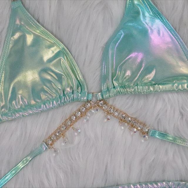 Gradient Color Leather Bathing Suit with Crystal Tassel Fringe Manufacturer