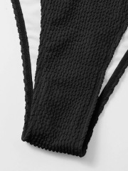 Bling Bedazzled Tassel Chain Pleated Fabric Bathing Suit Factory