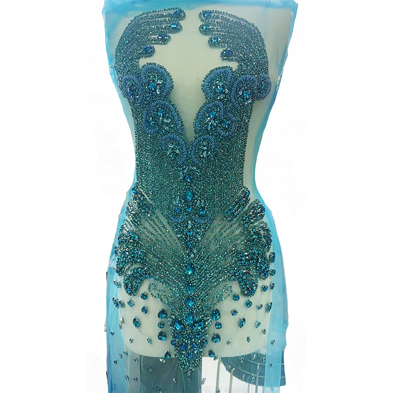 Colorful Beaded Rhinestone Bodice Appliques Supplier
