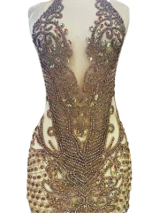 Multi Color Full Beaded Diamond Bodice Appliques Manufacturer