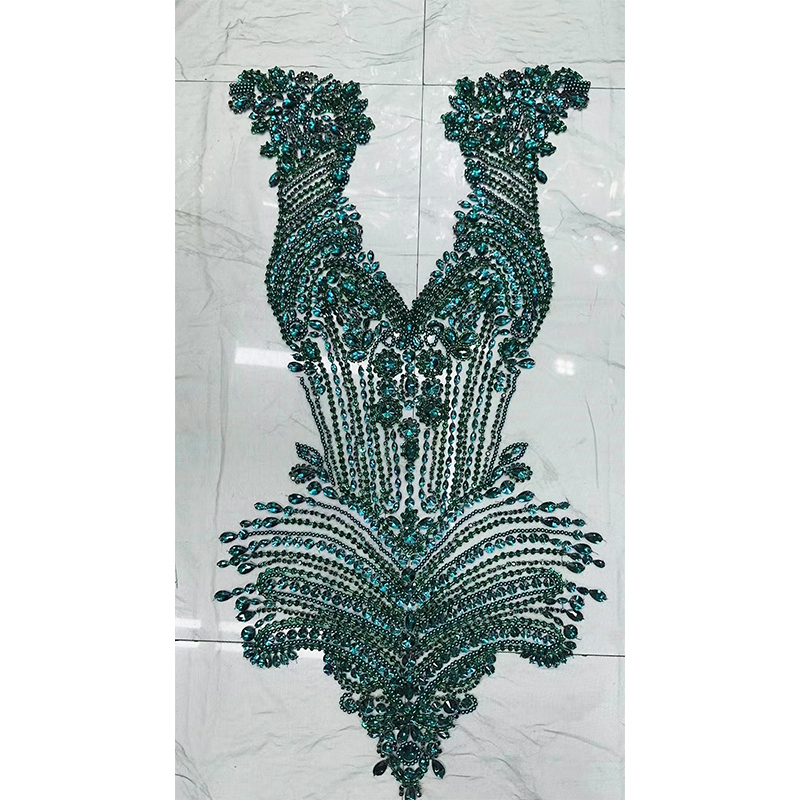 Purple Large Beaded Crystal Bodice Appliques Factory