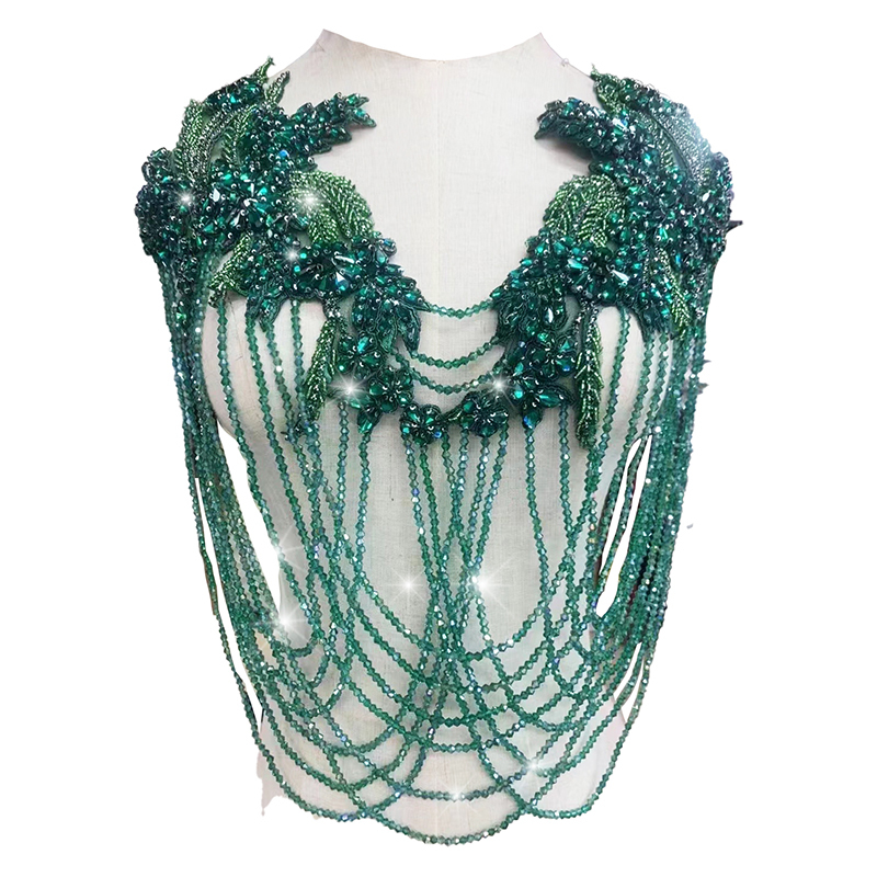 Tassel Beaded Rhinestone Bodice Applique Manufacturer