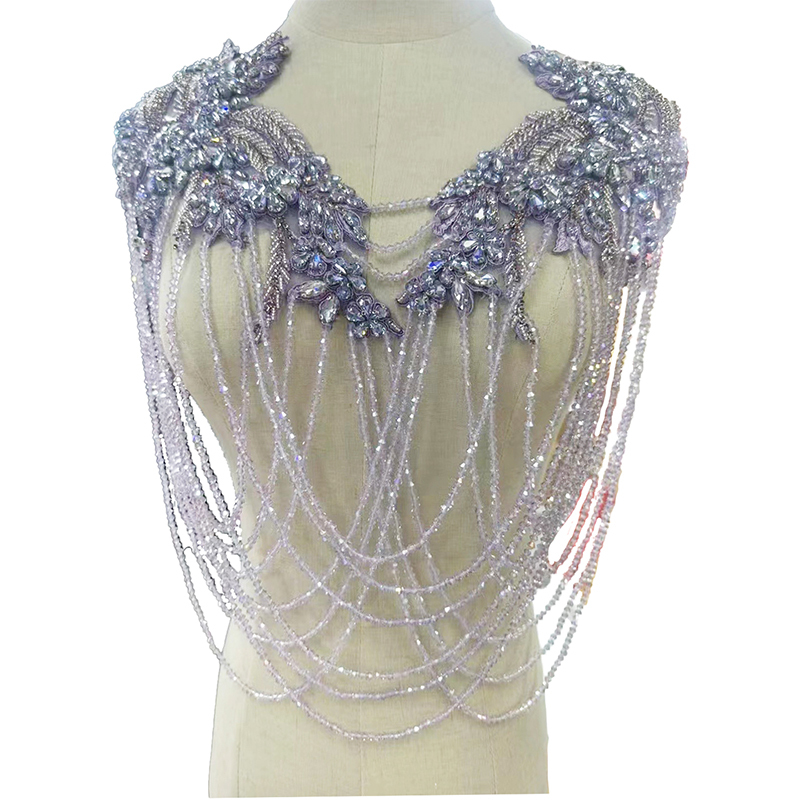 Tassel Beaded Rhinestone Bodice Applique Manufacturer