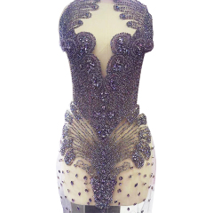 Colorful Beaded Rhinestone Bodice Appliques Supplier