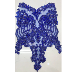 Pink Beaded Diamond Bridal Bodice Applique for Dress Exporter