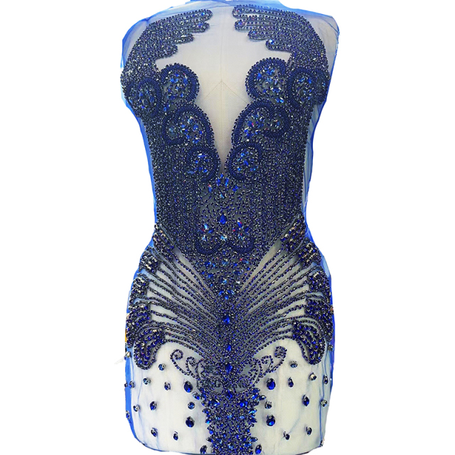 Colorful Beaded Rhinestone Bodice Appliques Supplier