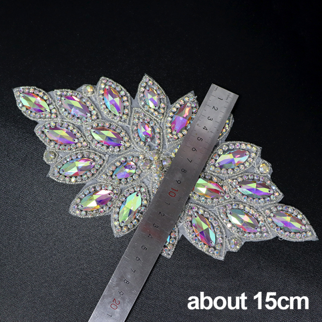 Bling AB Jeweled Beaded Rhinestones Applique for Wedding Dress Exporter
