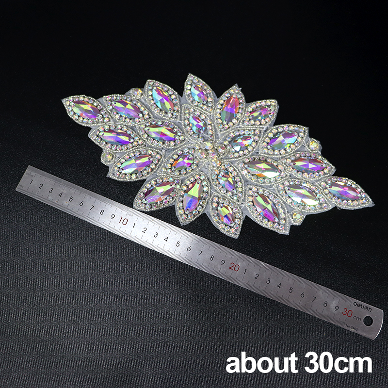 Bling AB Jeweled Beaded Rhinestones Applique for Wedding Dress Exporter