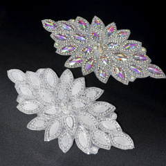 Bling AB Jeweled Beaded Rhinestones Applique for Wedding Dress Exporter