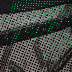 SS10 Black Gradient Rhinestone Tulle Mesh Fabric Manufacturer