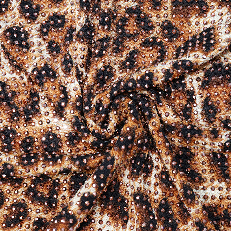 Leopard Print Sleeveless Tee Shirt Top with Crystal Supplier