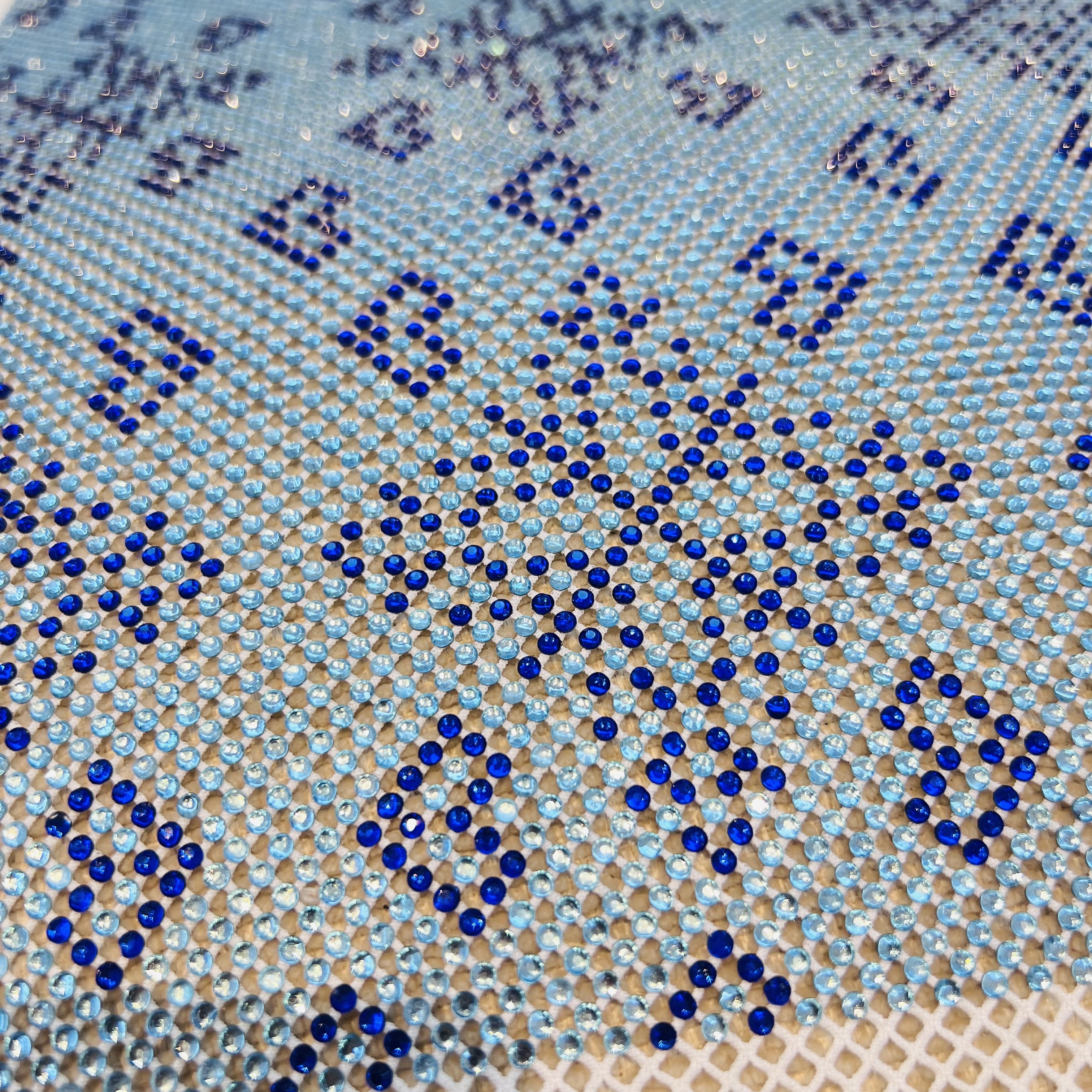 SS16 Bling Rhombus Pattern White Crystal Rhinestone Mesh Fabric Wholesale