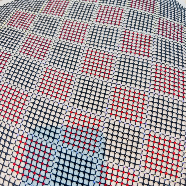 SS16 Color Block Design Bedazzled Mesh Fabric Exporter