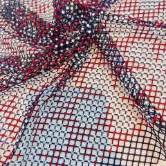 SS16 Color Block Design Bedazzled Mesh Fabric Exporter